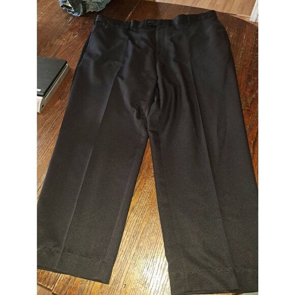 40x27 Saddlebred Black Flat Front Pleated Leg Dress Suit Tuxedo Pants w Pockets - Picture 1 of 5